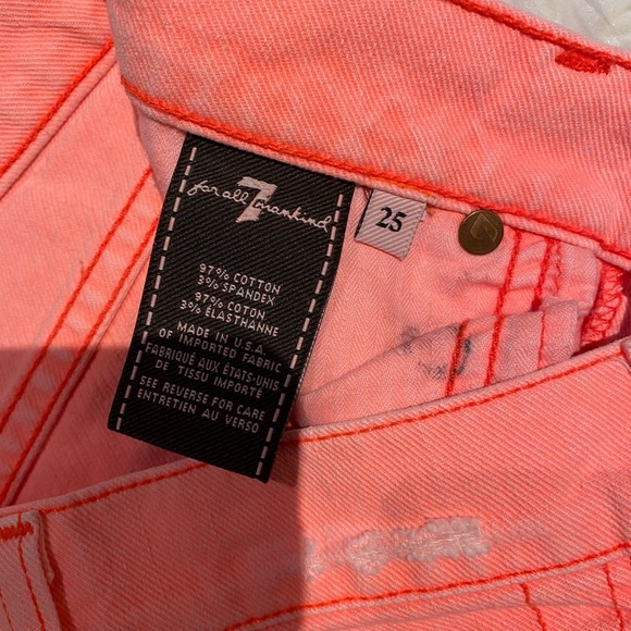 Seven for all mankind neon orange skinny jeans 25 - Picture 2 of 2